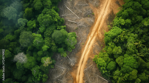 Deforestation seen from above photo