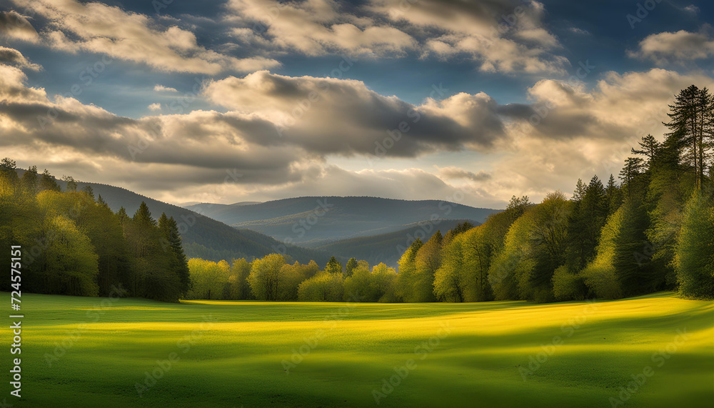 Naklejka premium sunset in the mountains
