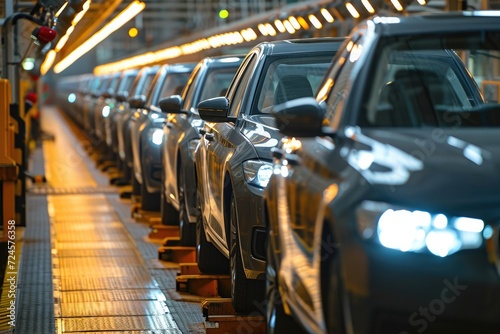 View of cars on production line in factory  © Straxer