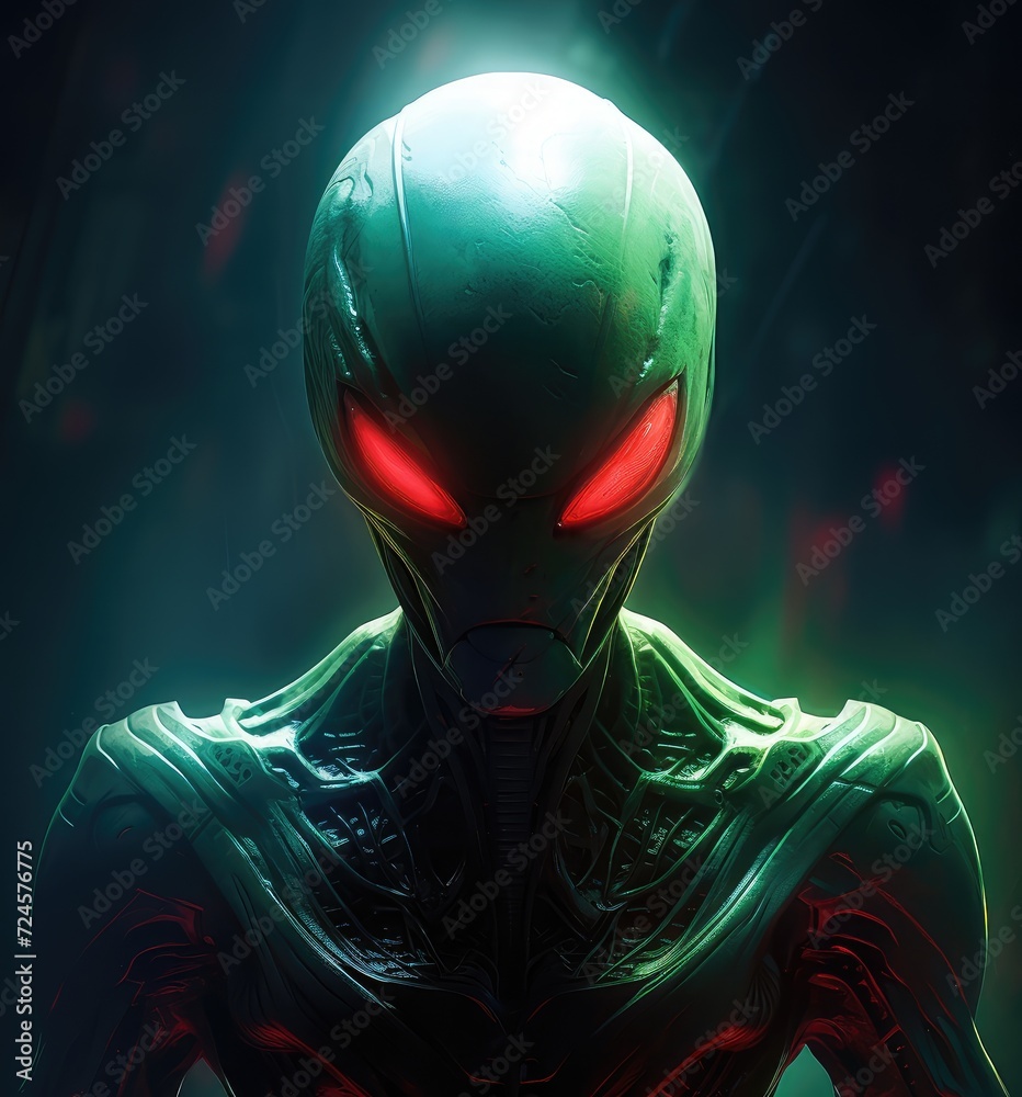 Portrait of a humanoid alien creature. Portrait of a humanoid alien creature.