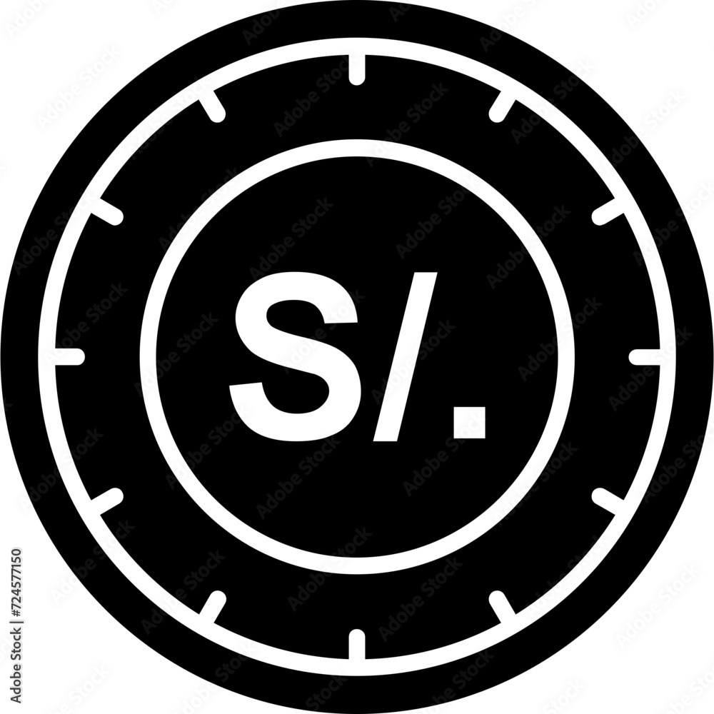 Peru Sol Coin Icon Peru Sol Coin Icon