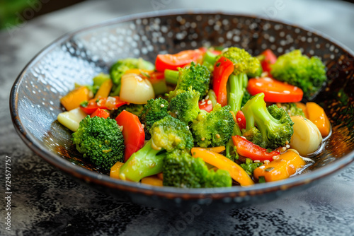 Broccoli stir-fry meal photo