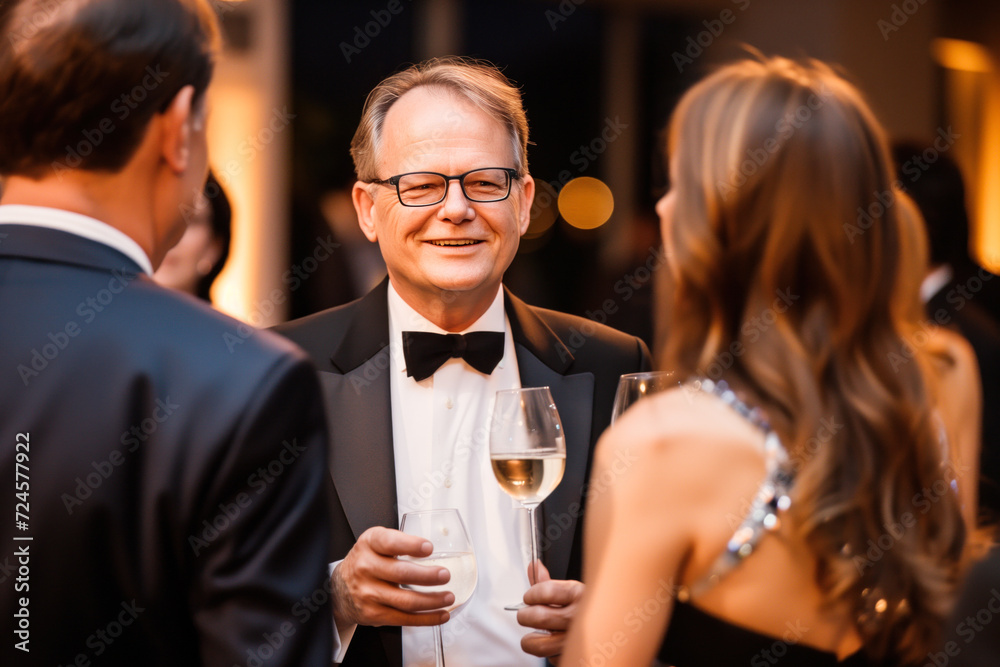 Smiling man at social event Smiling man at social event