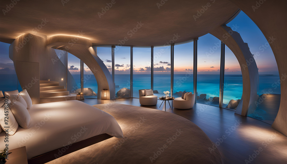 Fototapeta premium view from the top of a boat