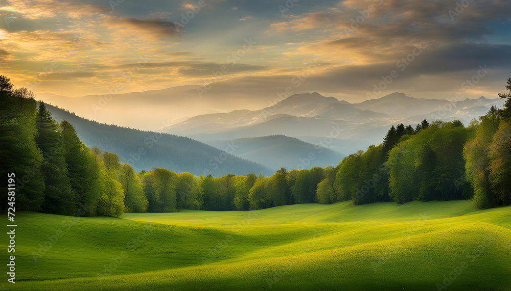 Fototapeta premium sunrise in the mountains