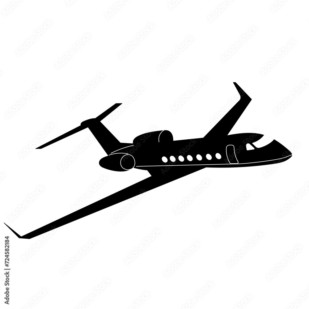 plane flies black silhouette, on a white background vector plane flies black silhouette, on a white background vector