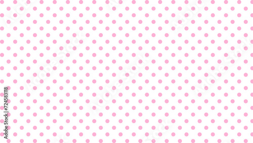 Pink polka dots in the white background