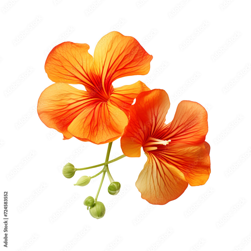 Nasturtium isolated on transparent background Nasturtium isolated on transparent background
