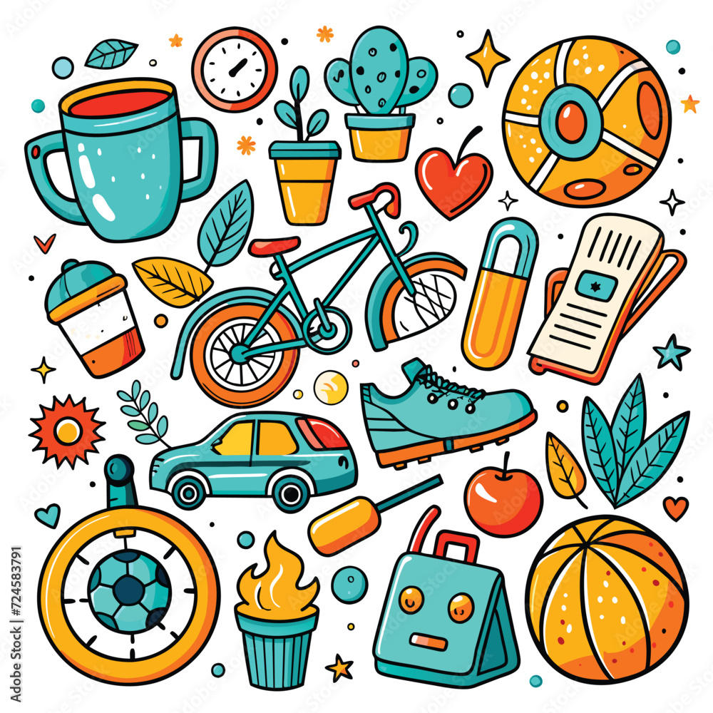 Lifestyle Illustration Vector Icon Doodle Set Bundle Lifestyle Illustration Vector Icon Doodle Set Bundle