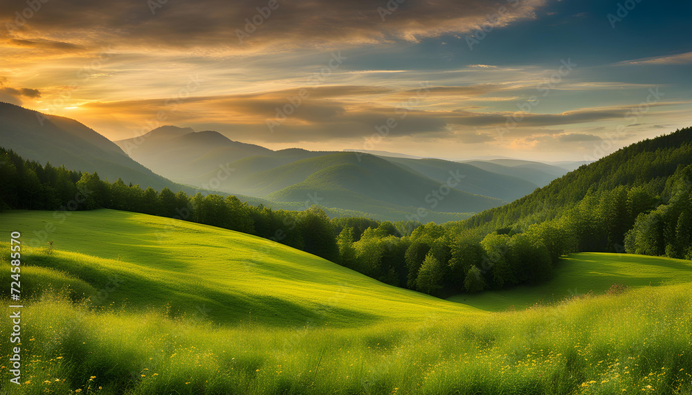 Obraz premium sunset in the mountains