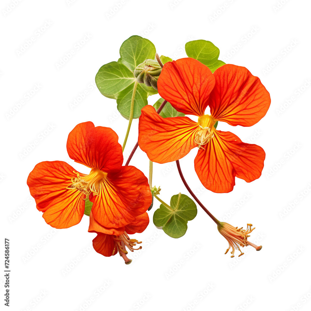 Nasturtium isolated on transparent background Nasturtium isolated on transparent background