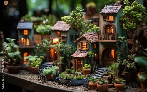 Fairy Garden with Tiny Houses