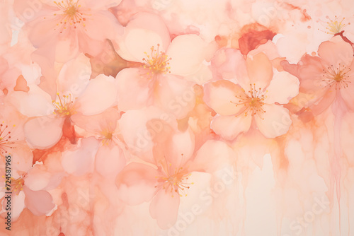 Cherry blossom petals background with soft pastel colors.