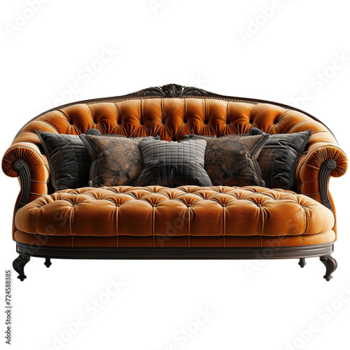 Comfortable sofa on white background. Isolated couch lounge in interior. vector illustration.