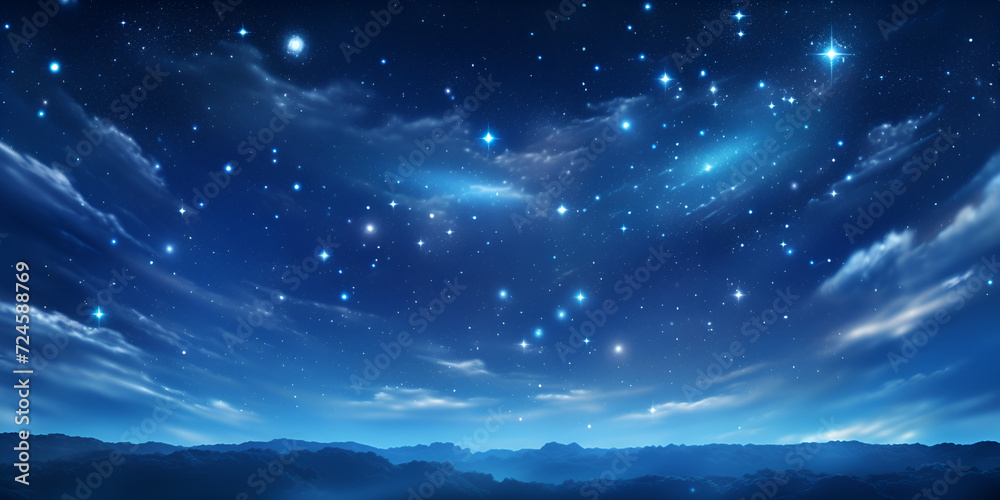 Starry sky high angle view background material flat design, Night city flat vector, 