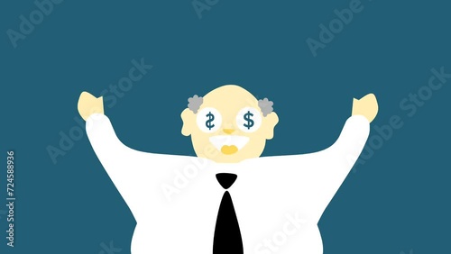 Illustration of leader or boss who is selfish and greedy