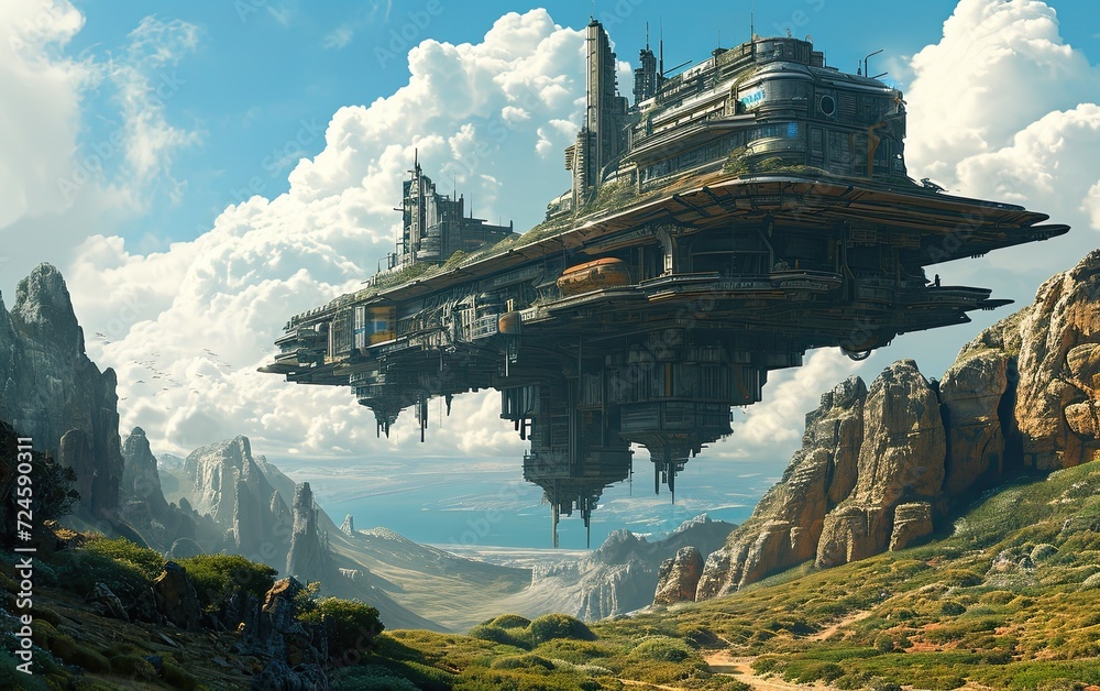 Futuristic Sci Fi Floating City