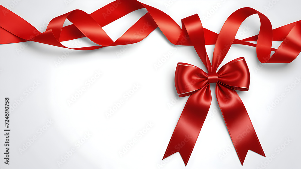 red bow with ribbon on white background red bow with ribbon on white background
