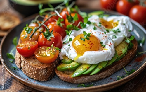 Delectable Avocado Egg Toast with Tomatoes
