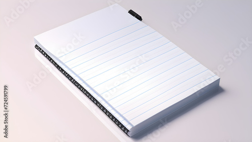 small notepad page. notebook on white