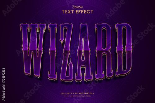 decorative editable mystic wizard text effect vector design