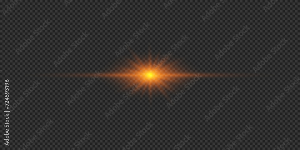 Orange horizontal light effect of lens flares Orange horizontal light effect of lens flares