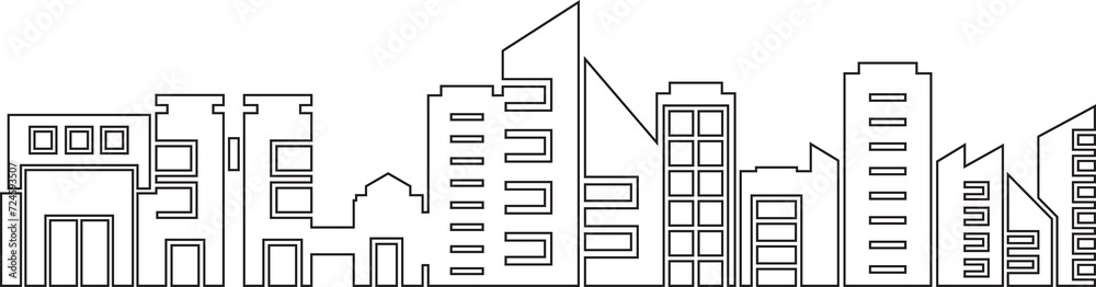 City Skyline Line Illustration City Skyline Line Illustration