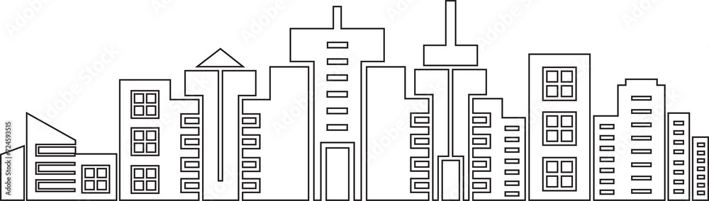 City Skyline Line Illustration City Skyline Line Illustration