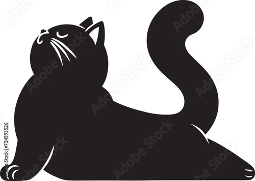 Yoga Cats, Chubby Cat, Cute Cat, Cat Silhouette, Cat Yoga, Funny Cat Yoga, Kitty, Pet
