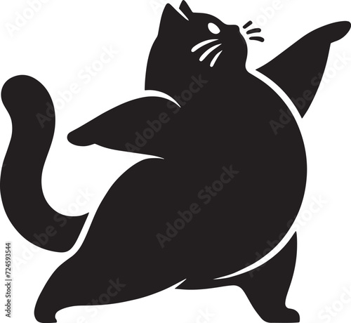 Yoga Cats, Chubby Cat, Cute Cat, Cat Silhouette, Cat Yoga, Funny Cat Yoga, Kitty, Pet
