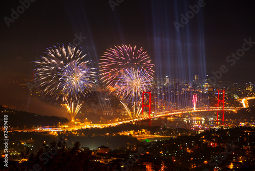 Fireworks in the Bosphorus, big celebration