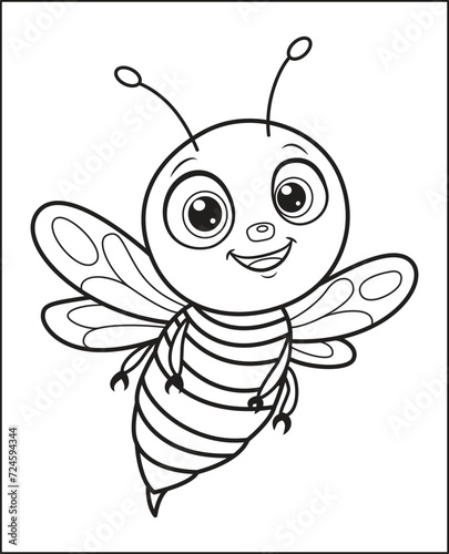 cute bee coloring book for children