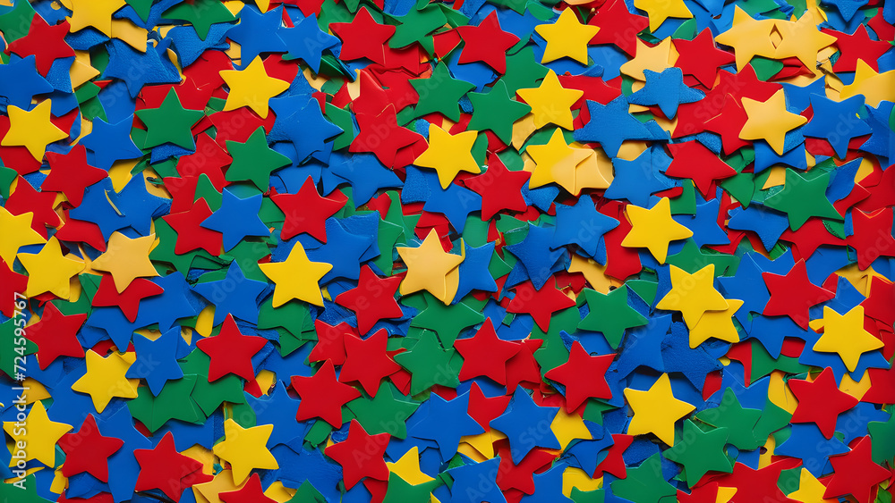 colorful stars confetti. seamless pattern with colorful stars