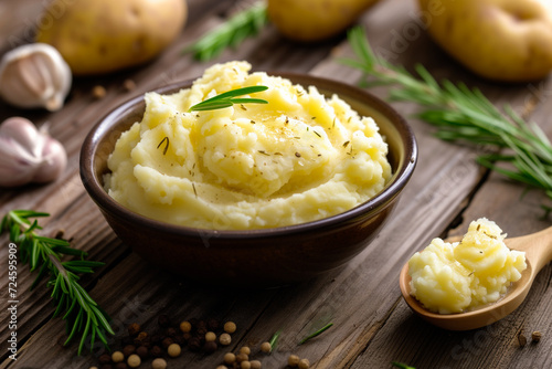 Creamy mashed potatoes photo
