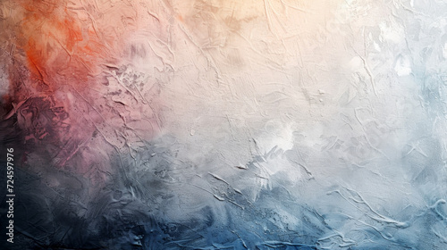 A textured acrylic background from warm orange to cool blue colors 