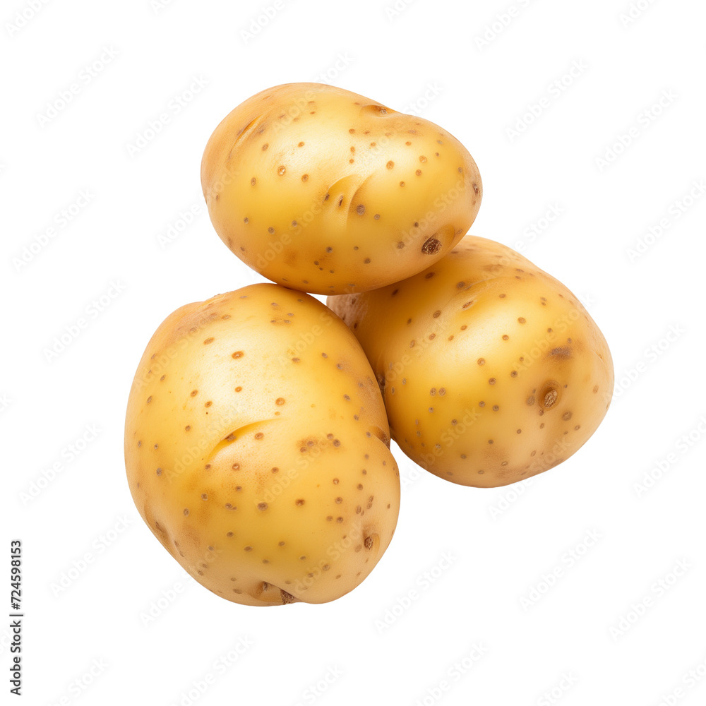 Young potato isolated on transparent background Young potato isolated on transparent background