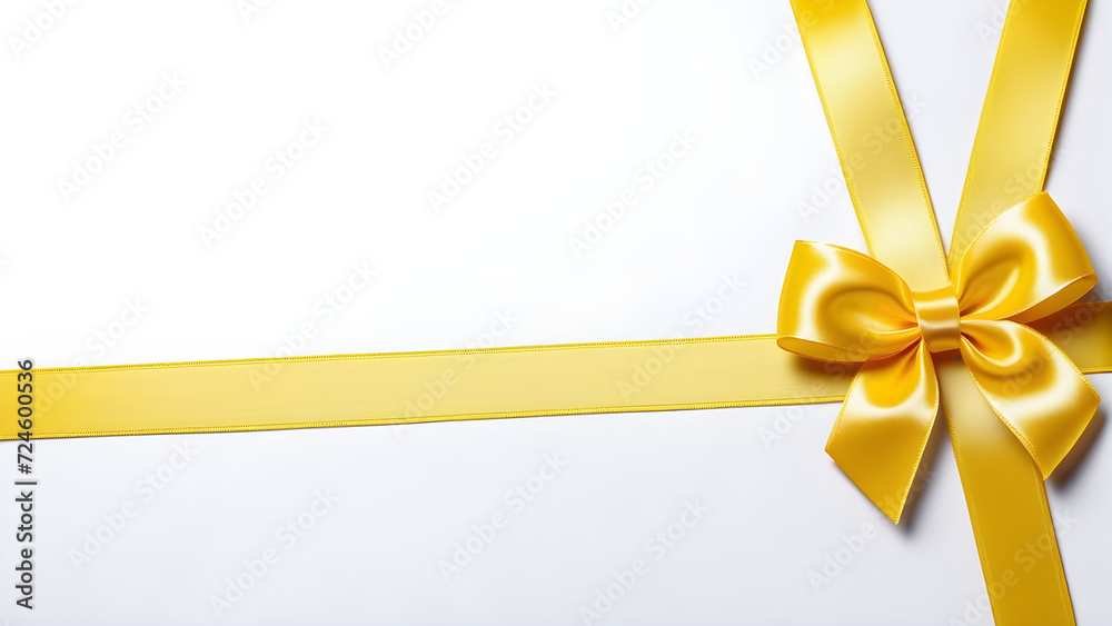yellow ribbon with bow. on white background yellow ribbon with bow. on white background