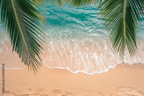 Sand with Palm and tropical beach and sea © Hussain