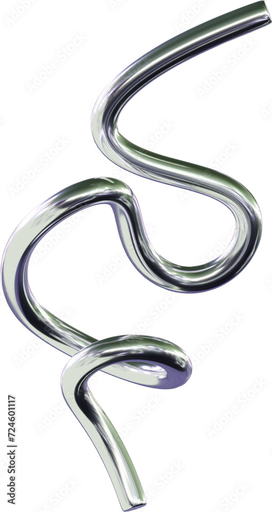 3D Y2K Abstract Silver Chrome Metalic 3D Y2K Abstract Silver Chrome Metalic