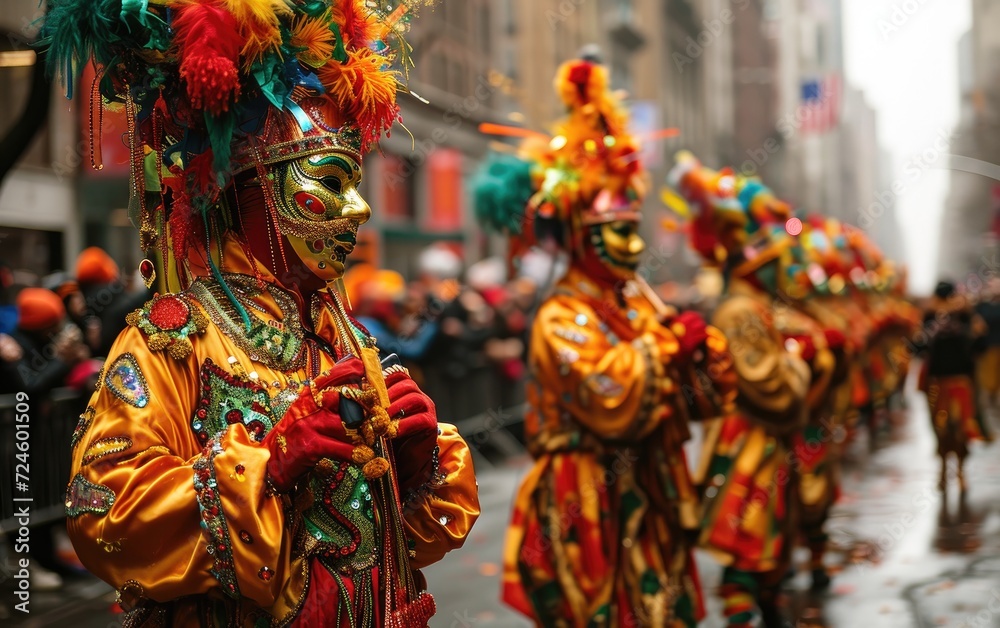 Vibrant New Year with Colorful Floats