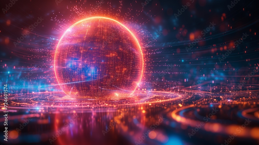 An artificial intelligence network hub in a digital world. A vast, sprawling network of luminous data streams and glowing nodes, representing AI's intricate connections and processing capabilities. An artificial intelligence network hub in a digital world. A vast, sprawling network of luminous data streams and glowing nodes, representing AI's intricate connections and processing capabilities.