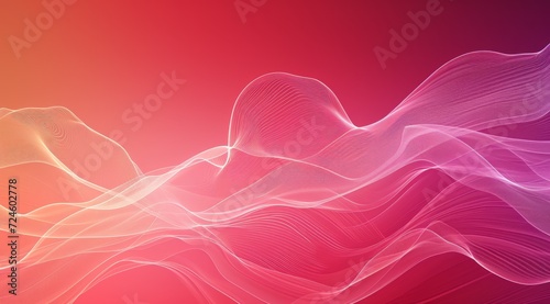 3d wireframe background. Abstract wallpaper with wavy lines © Oleg