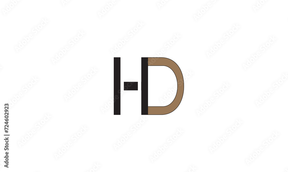 HD, DH , D , H , Abstract Letters Logo Monogram	