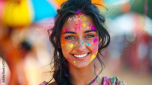 Beautiful happy holi festival banner design template.