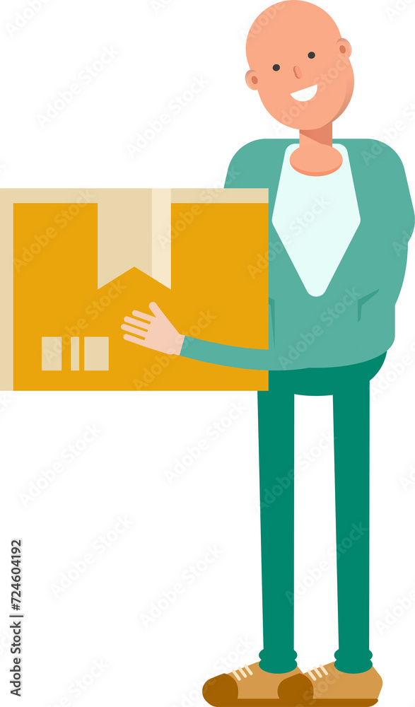 Bald Businessman Character Holding Box
Bald Businessman Character Holding Box