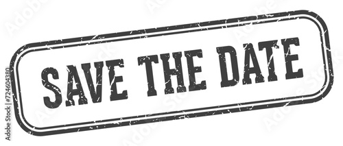 save the date stamp. save the date rectangular stamp on white background