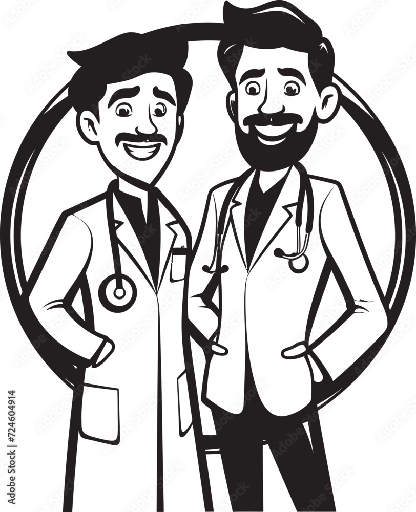 Healing Harmony Doctors Synergy with Patients Captured in Black Color Vector Logo Compassionate Unity Doctor Patient Partnership Shown in Black Iconic Design Healing Harmony Doctors Synergy with Patients Captured in Black Color Vector Logo Compassionate Unity Doctor Patient Partnership Shown in Black Iconic Design