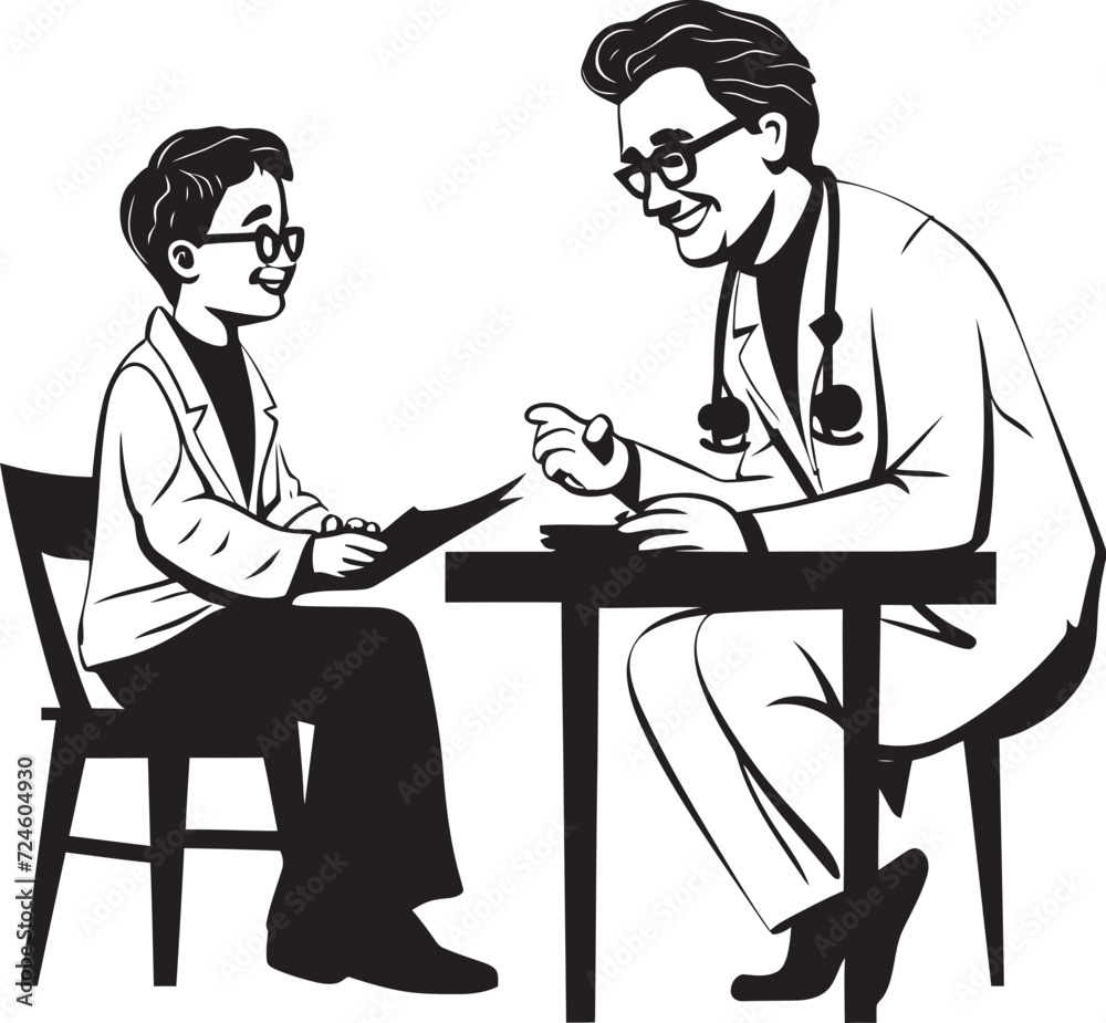 Compassionate Unity Doctor Patient Partnership Shown in Black Iconic Design Empathetic Care Doctors Support for Patients Depicted in Black Vector Logo Compassionate Unity Doctor Patient Partnership Shown in Black Iconic Design Empathetic Care Doctors Support for Patients Depicted in Black Vector Logo