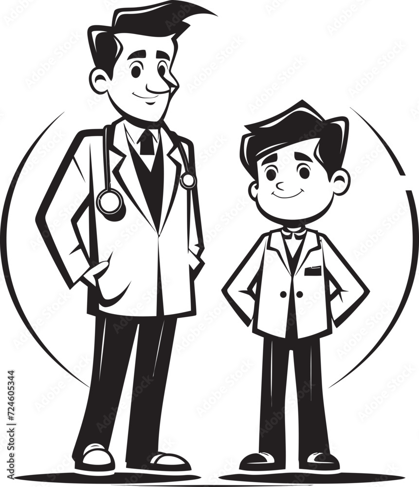 Empathetic Care Doctors Supportive Approach to Patients in Black Vector Art Healing Journey Doctors Path Alongside Patients in Black Color Vector Logo Empathetic Care Doctors Supportive Approach to Patients in Black Vector Art Healing Journey Doctors Path Alongside Patients in Black Color Vector Logo