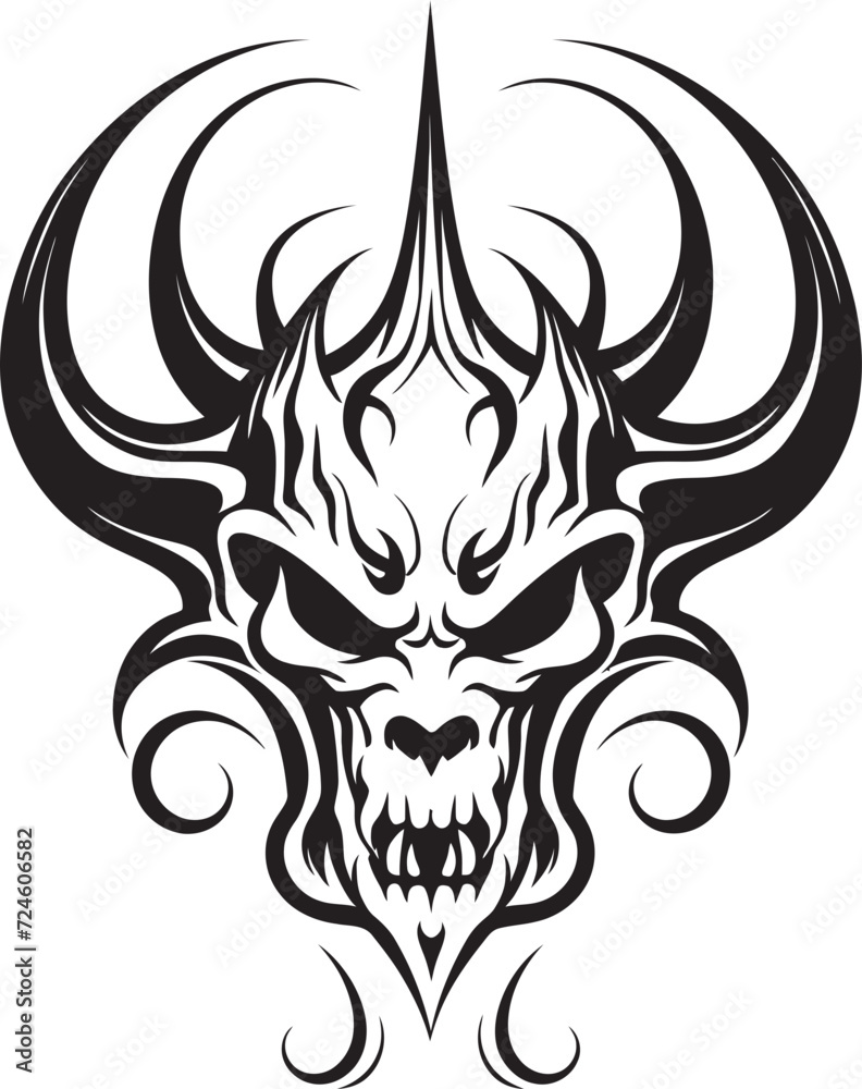 Dark Dominion Devilhead Logo Design Wicked Emblem Black Devilhead Vector Dark Dominion Devilhead Logo Design Wicked Emblem Black Devilhead Vector